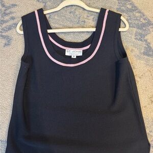 St. John Collection navy Top with Pink Accents medium